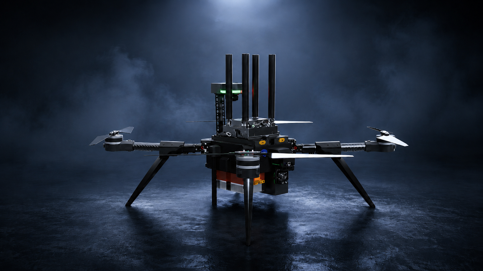VECTIS X Fusion M2 as an M-class UAV system with dual-deck architecture, four usable rails, combined reconnaissance and relay capability and flexible system integration.