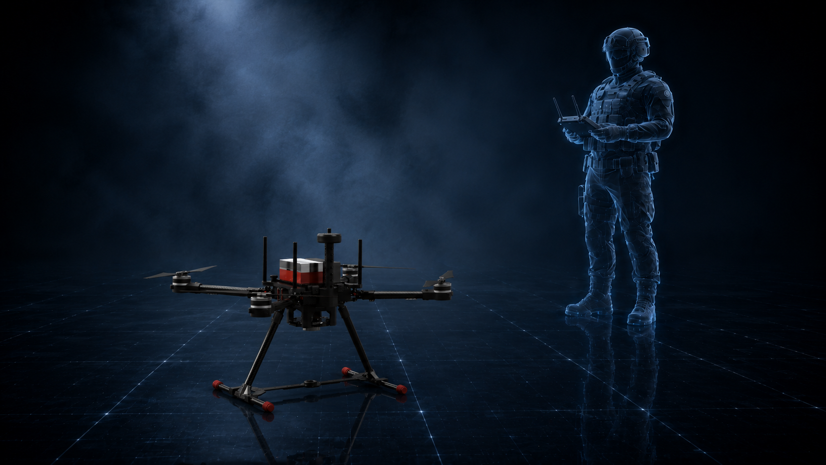 Cut-out product image of the tactical reconnaissance UAV VECTIS Recon M2 with modular sensor integration.